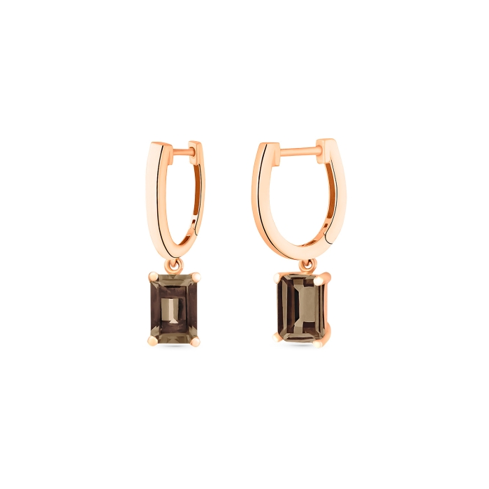 ginette ny cocktail smoky quartz hoops