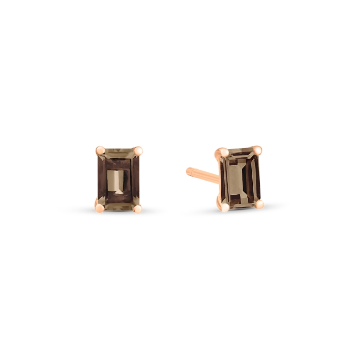 ginette ny cocktail smoky quartz studs