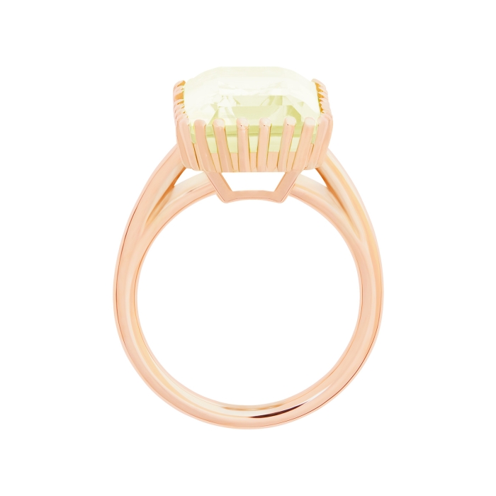 Ginette Ny Cocktail Vertical Lemon Quartz Ring