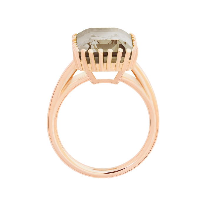 Ginette Ny Cocktail Vertical Smoky Quartz Ring