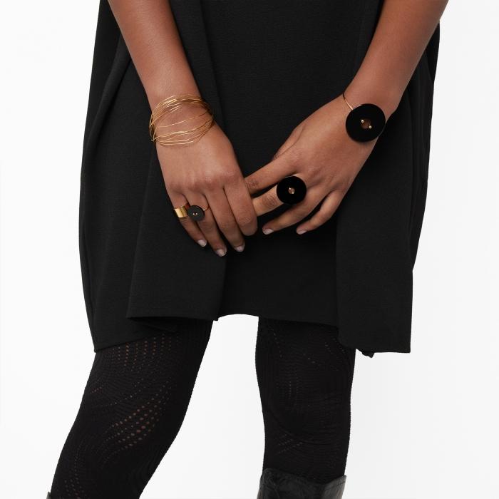 Ginette Ny Donut Onyx Bangle