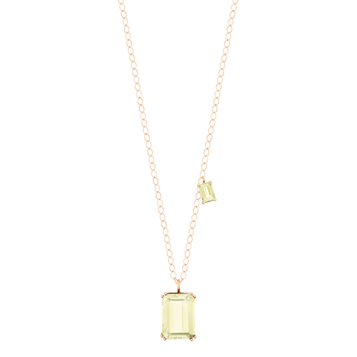 Ginette Ny Duo Cocktail Lemon Quartz Necklace