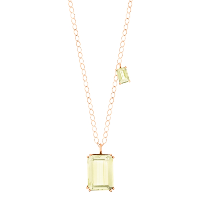 ginette ny duo cocktail lemon quartz necklace