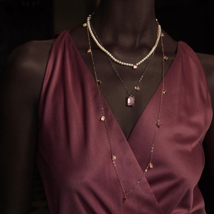 Ginette Ny Duo Cocktail Pink Topaz Necklace