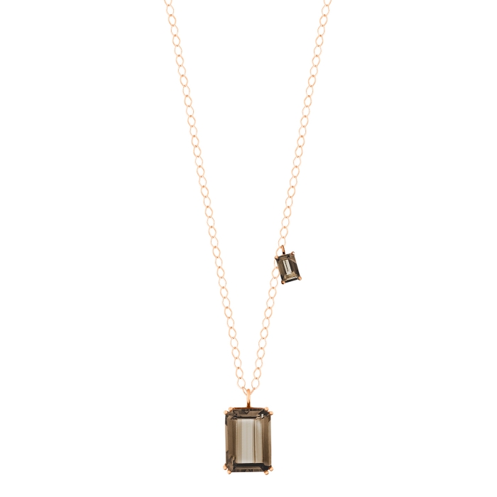Ginette Ny Duo Cocktail Smoky Quartz Necklace