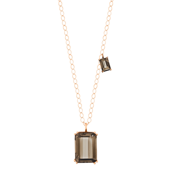 ginette ny duo cocktail smoky quartz necklace