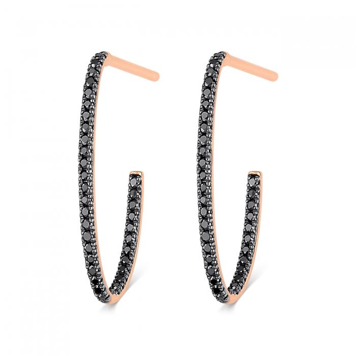 ginette ny ellipse black diamond hoops