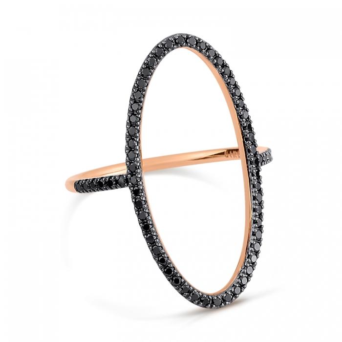 ginette ny ellipse black diamond ring