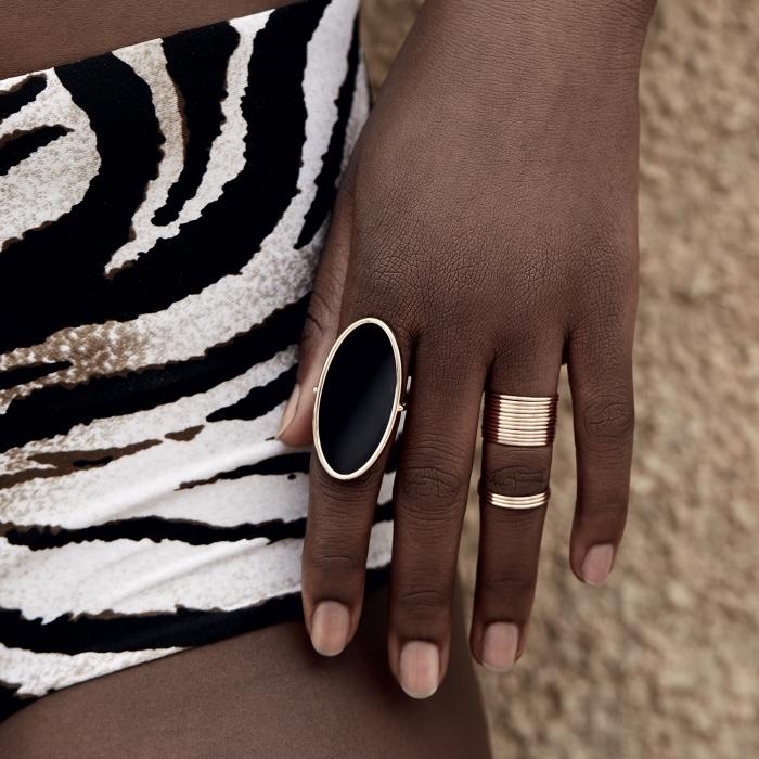 Ginette Ny Ellipse Onyx Ring