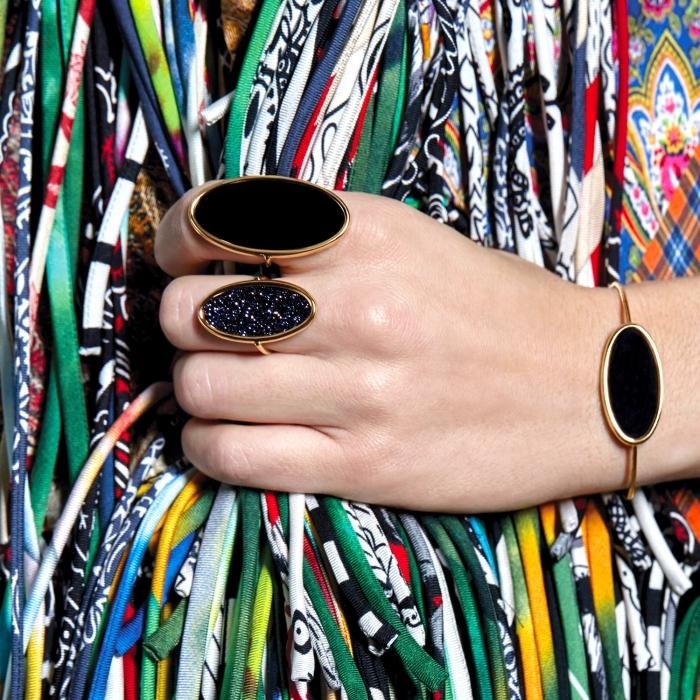 Ginette Ny Ellipse Onyx Ring