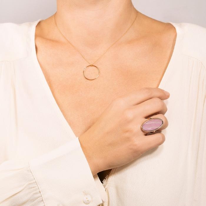 Ginette Ny Ellipse Rhodochrosite Ring