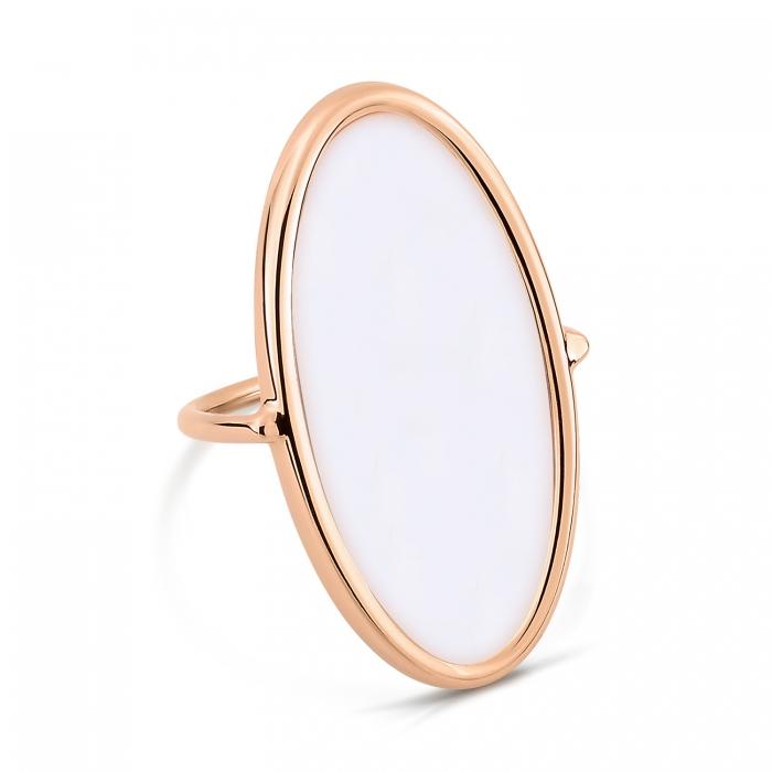 ginette ny ellipse white agate ring