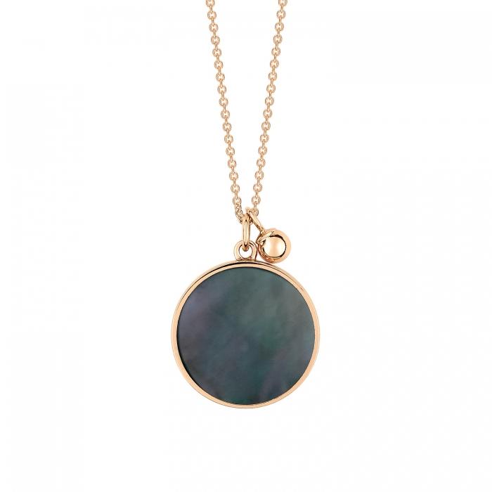 Ginette Ny Ever Black MOP Disc On Chain