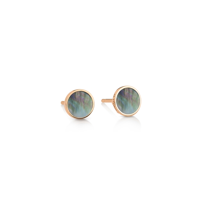 ginette ny ever black MOP disc studs