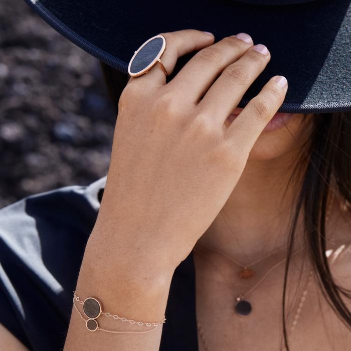 Ginette Ny Ever Golden Obsidian Disc Bracelet