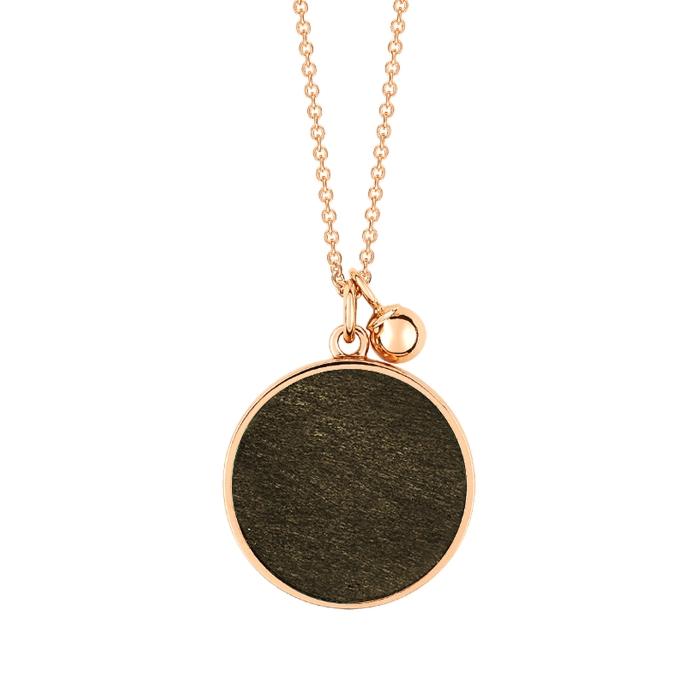 Ginette Ny Ever Golden Obsidian Disc On Chain