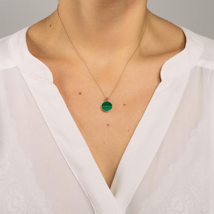 Ginette Ny Ever Malachite Disc On Chain