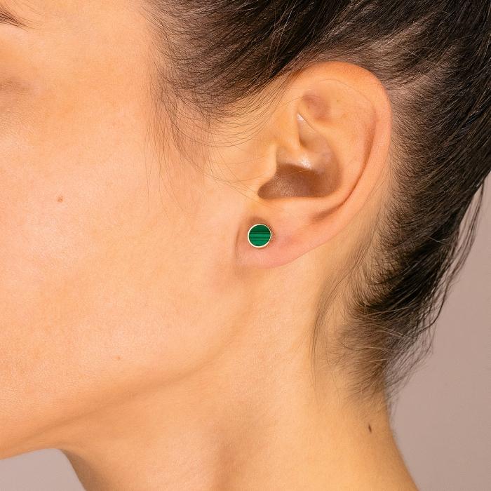 Ginette Ny Ever Malachite Disc Studs