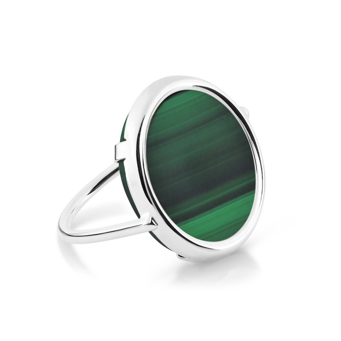 Ginette Ny Ever Malachite White Gold Disc Ring