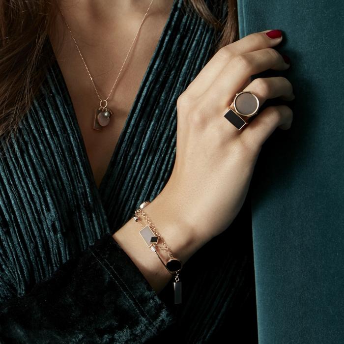 Ginette Ny Ever Onyx Disc Bracelet