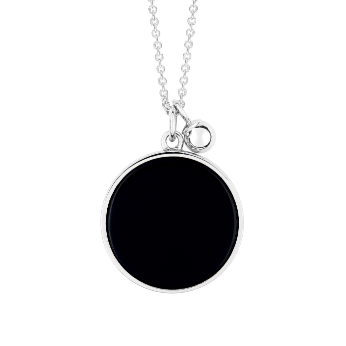 Ginette Ny Ever Onyx White Gold Disc On Chain