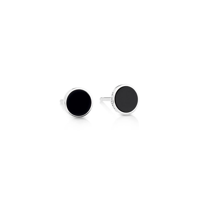 ginette ny ever onyx white gold disc studs