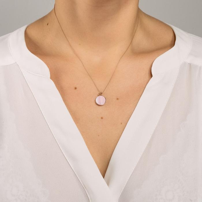 Ginette Ny Ever Pink MOP Disc On Chain