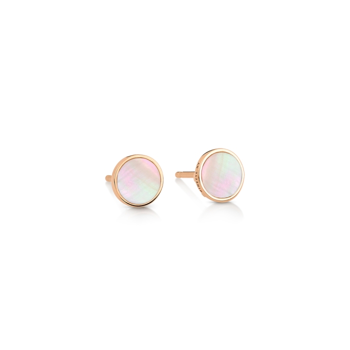 ginette ny ever pink MOP disc studs