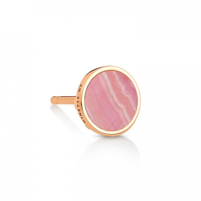 Ginette Ny Ever Rhodochrosite Disc Studs