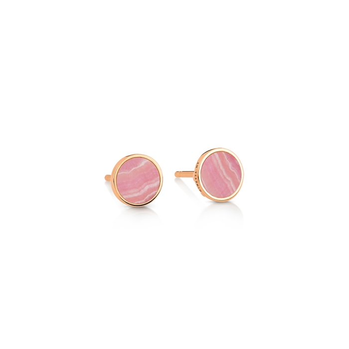 ginette ny ever rhodochrosite disc studs