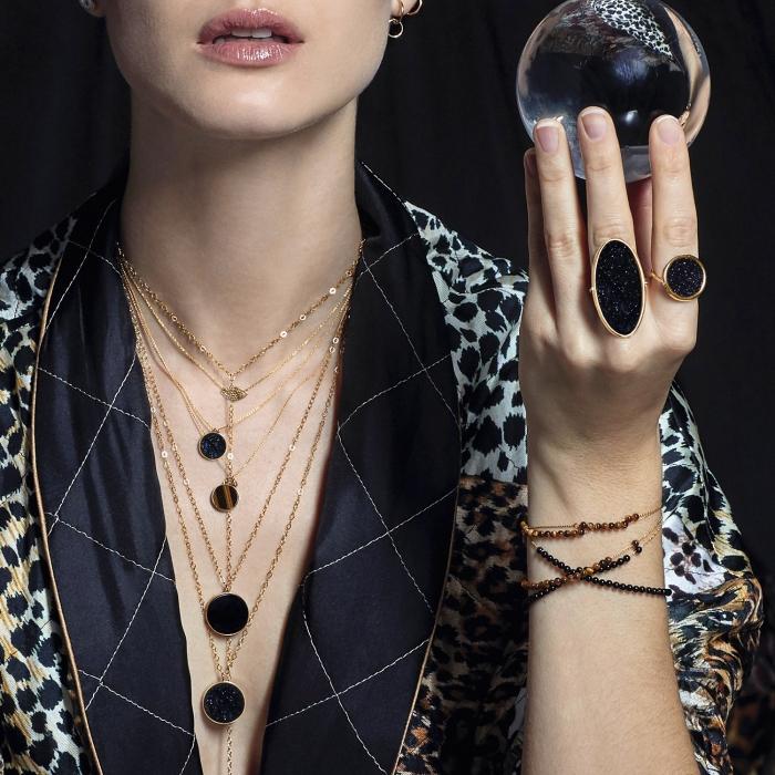 Ginette Ny Ever Tiger Eye Disc On Chain