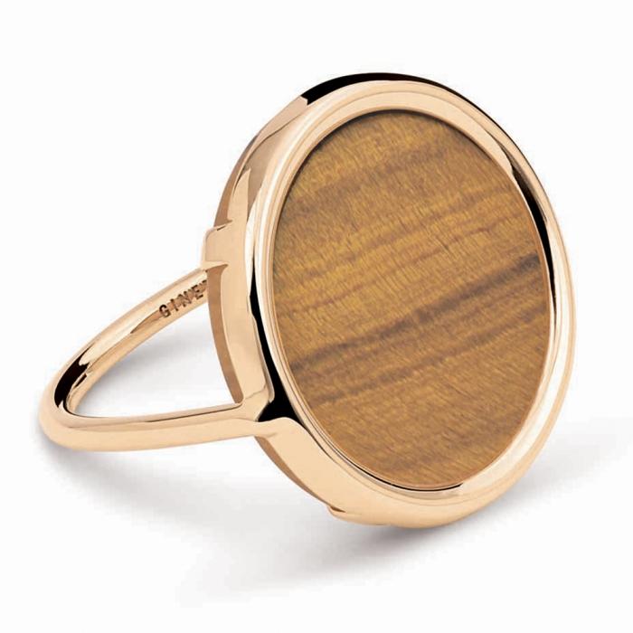 Ginette Ny Ever Tiger Eye Disc Ring