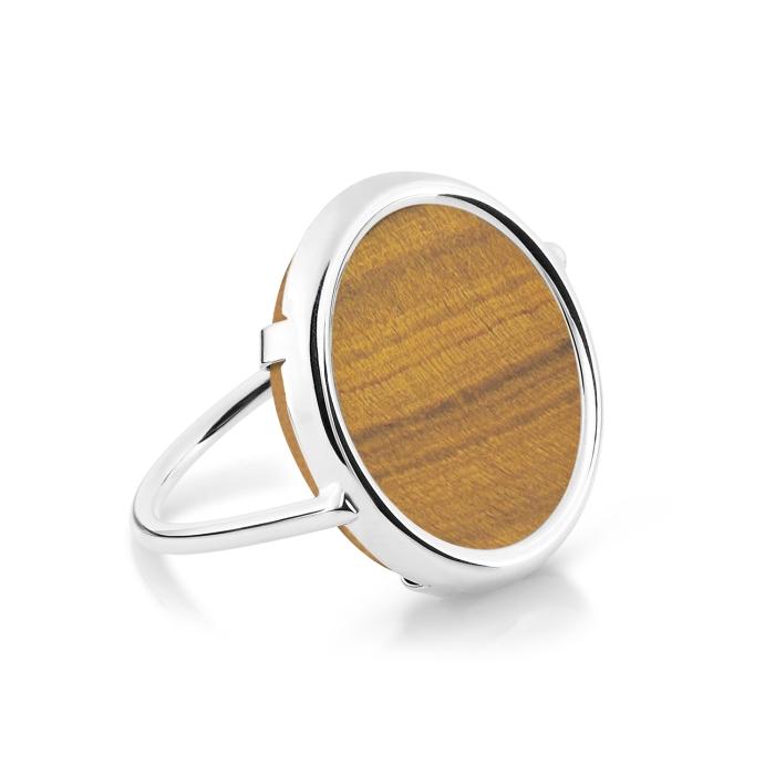 ginette ny ever tiger eye white gold disc ring