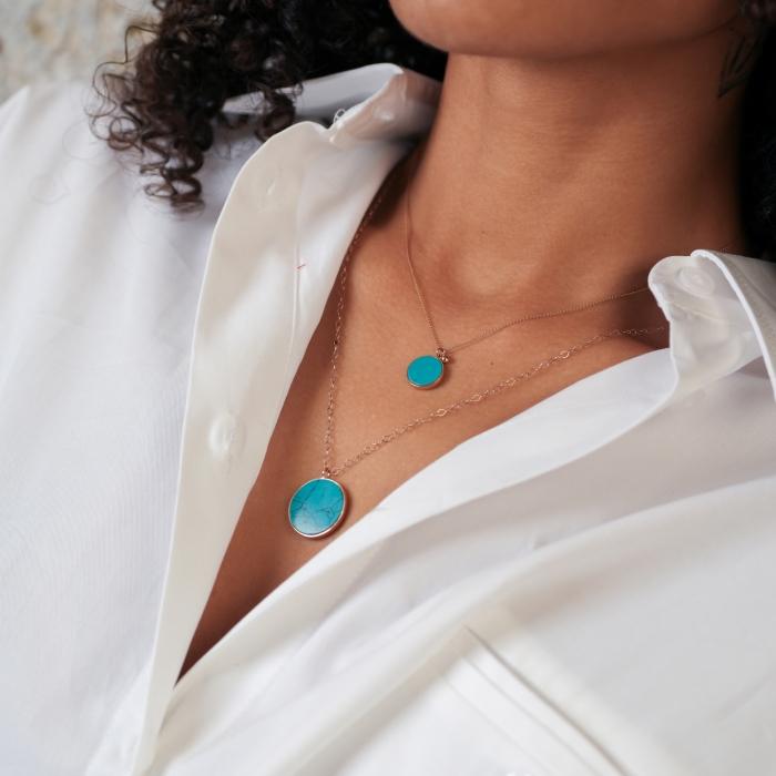Ginette Ny Ever Turquoise Disc On Chain