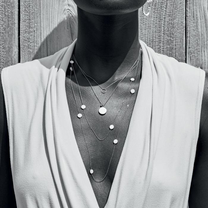 Ginette Ny Ever White Agate Disc On Chain
