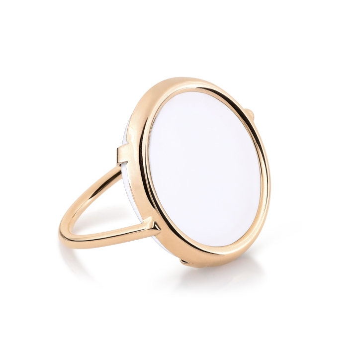 ginette ny ever white agate disc ring