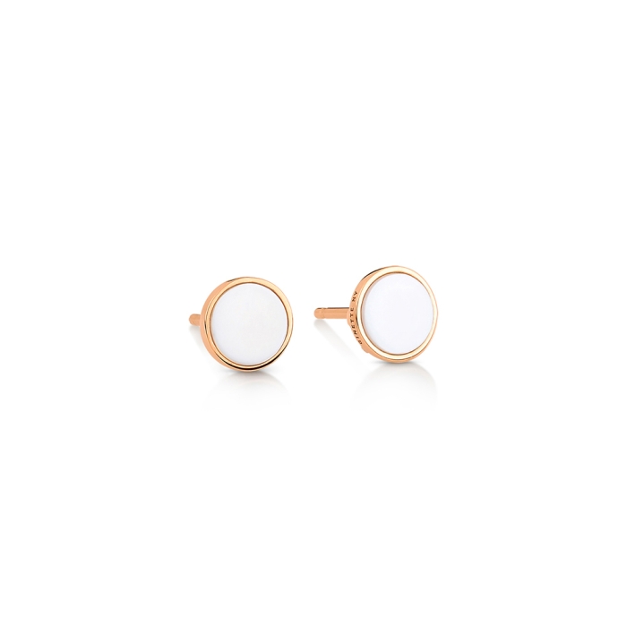 ginette ny ever white agate disc studs