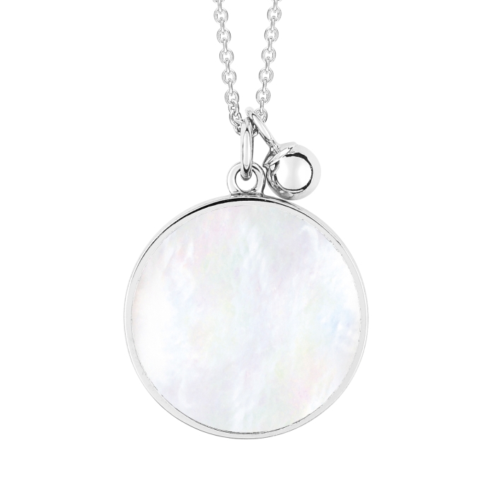 Ginette Ny Ever White MOP White Gold Disc On Chain