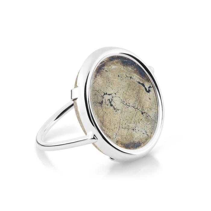 ginette ny fool's gold white gold disc ring