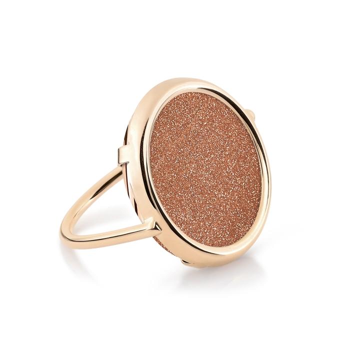 ginette ny gold sandstone disc ring