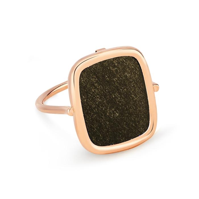 ginette ny golden obsidian antique ring