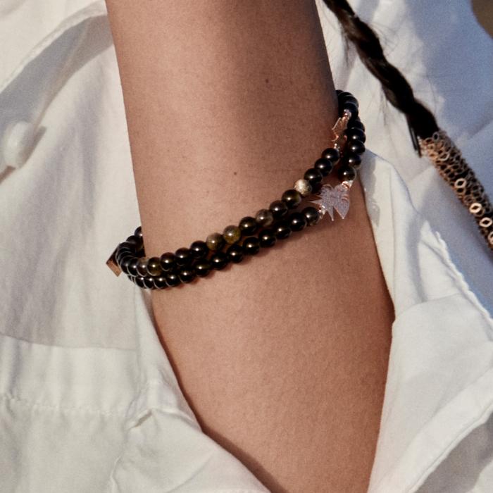 Ginette Ny Golden Obsidian Bead Georgia Bracelet