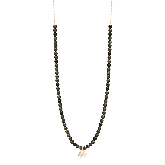 ginette ny golden obsidian bead georgia necklace