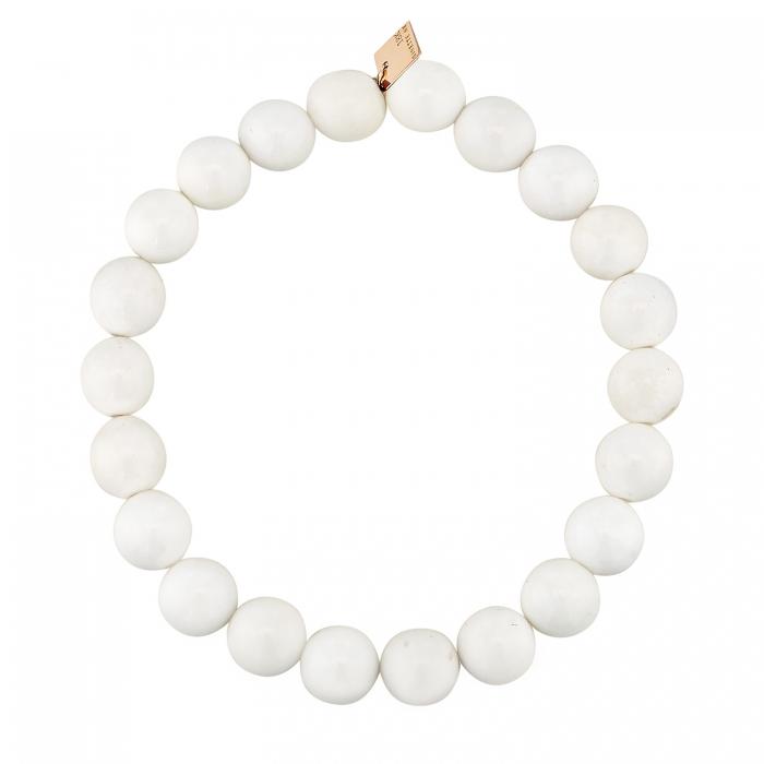 ginette ny heal white agate bead bracelet