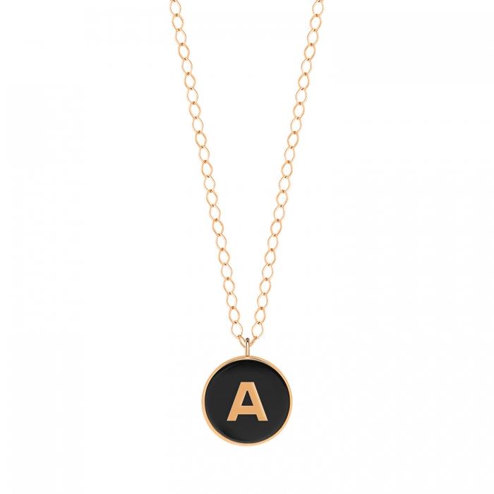 ginette ny initial ever onyx disc on chain