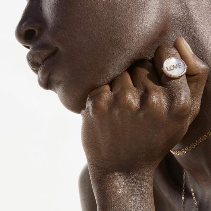 Ginette Ny Initial Love Disc Ring