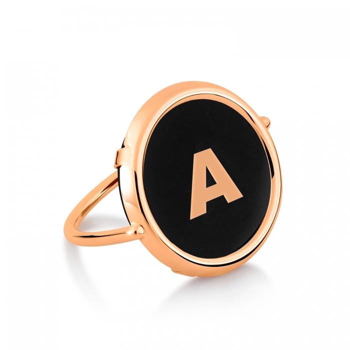 ginette ny initial onyx disc ring