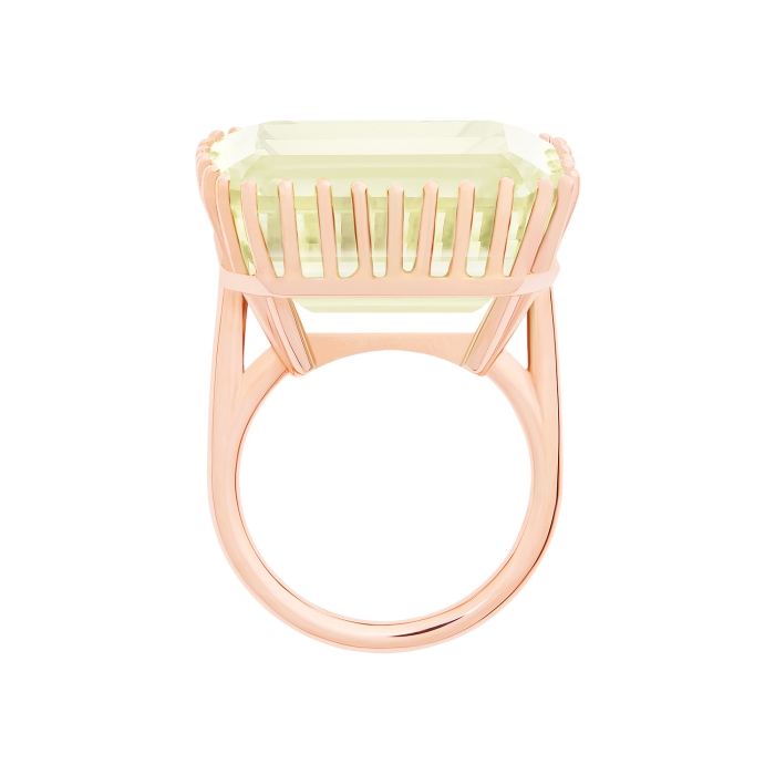 Ginette Ny Jumbo Cocktail Lemon Quartz Ring