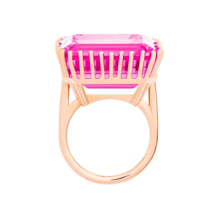 Ginette Ny Jumbo Cocktail Pink Topaz Ring