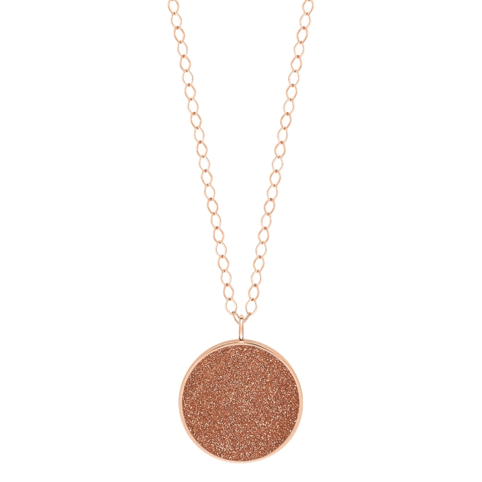 ginette ny jumbo ever gold sandstone disc on chain